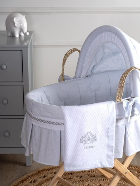 مهد قش - مفرش مع مظله - ازرق